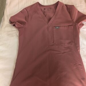 Figs Mauve Scrub Top